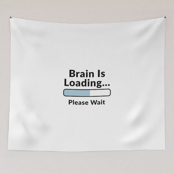 Item preview, Brain Is Loading Sticker – Funny Productivity Quote for Overthinkers, Students & Creatives designed and sold by damithez.