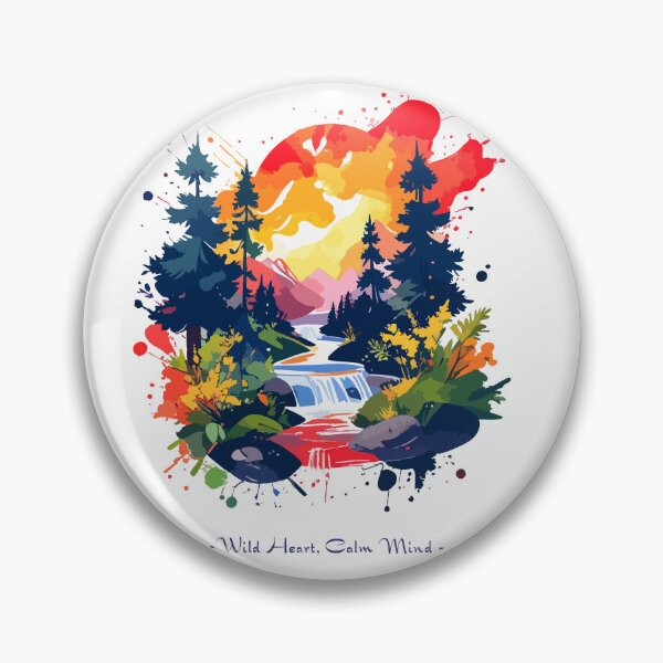 Item preview, Waterfall Between Trees Colorful Palette Wild Heart, Calm Mind designed and sold by OooPstudio.