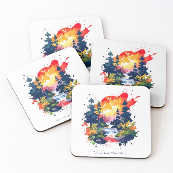 Item preview, Waterfall Between Trees Colorful Palette Wild Heart, Calm Mind designed and sold by OooPstudio.