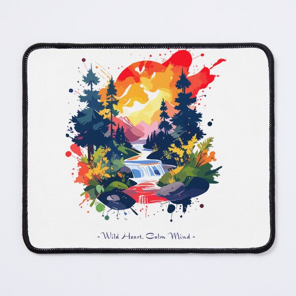 Item preview, Waterfall Between Trees Colorful Palette Wild Heart, Calm Mind designed and sold by OooPstudio.