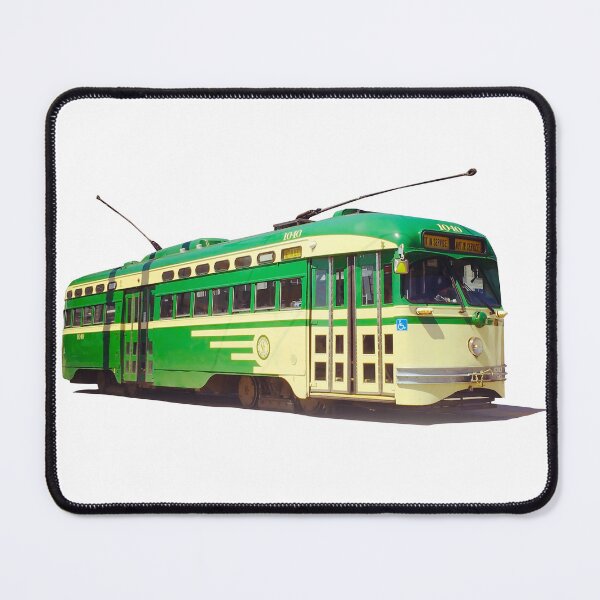 Item preview, Retro San Francisco Green and Cream Muni Train designed and sold by PIXEL POP DESIGNS - Beyond the Norm!.