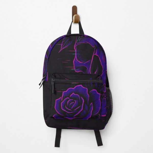 Item preview, Deadly Bloom – Neon Skull Wrapped in Roses designed and sold by matari63.