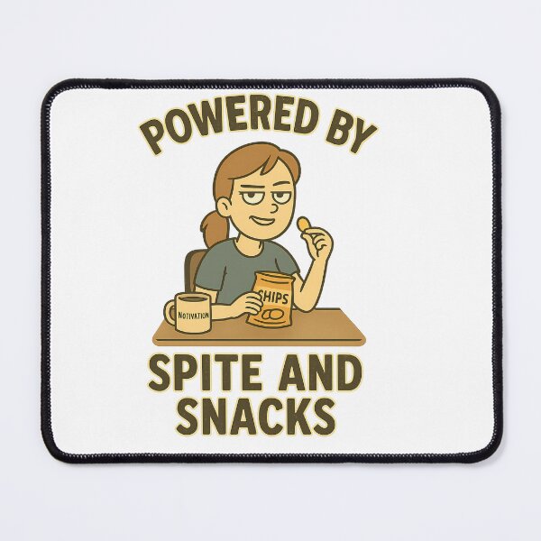 Item preview, Powered by Spite and Snacks – Funny Retro Cartoon Design designed and sold by ArcadiaSilence.