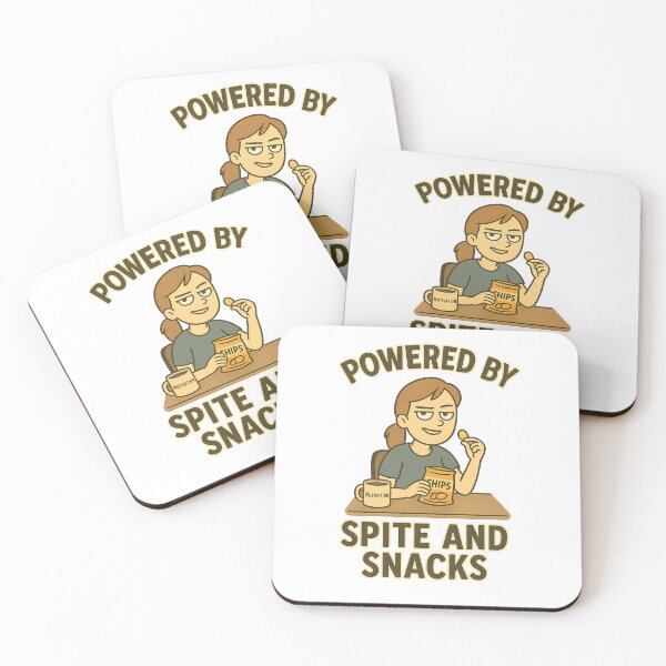 Item preview, Powered by Spite and Snacks – Funny Retro Cartoon Design designed and sold by ArcadiaSilence.