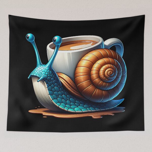 Item preview, Cool snail with coffee cup on the snail shell designed and sold by ReneMM.