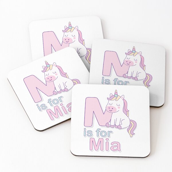 Item preview, M is for Mia – Cute Unicorn Alphabet Poster for Kids designed and sold by FilizDesigner.