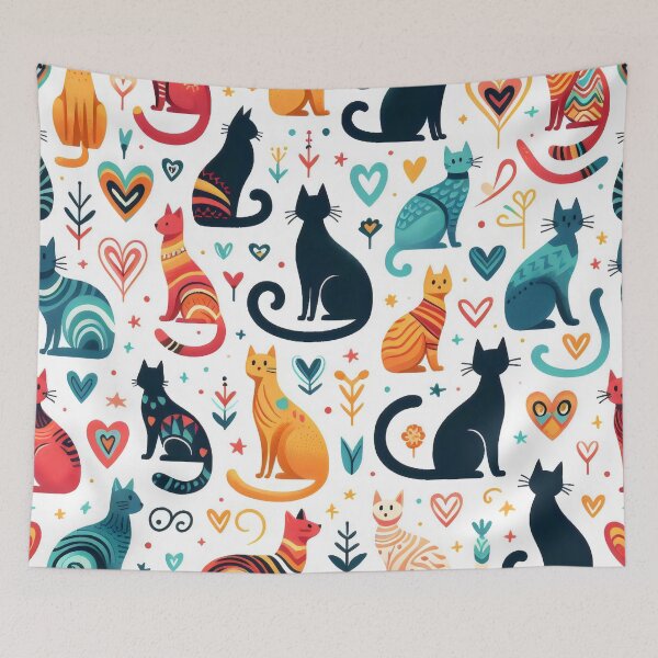 Item preview, Colorful Cats Pattern — Playful & Whimsical Feline Design designed and sold by Coffee Lifestyle.
