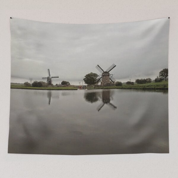 Item preview, Landscape With Water And Windmills designed and sold by hajarsdeco.