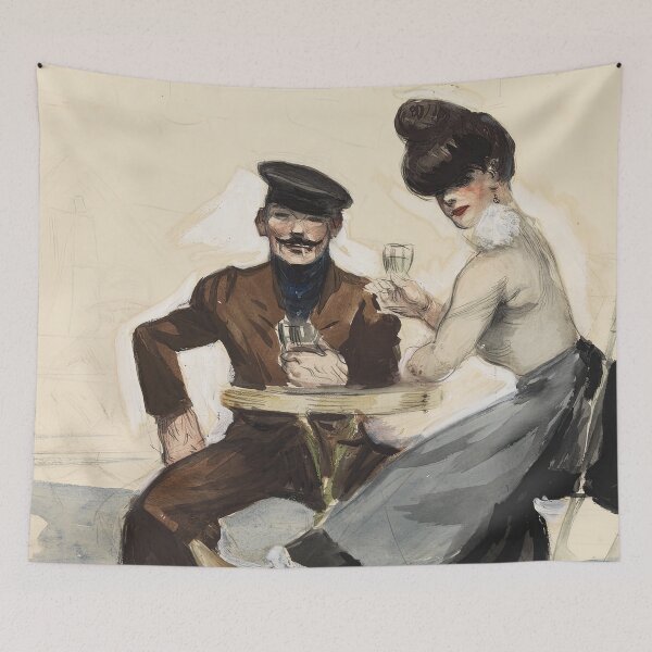 Aperçu de l'œuvre Couple buvant du Edward Hopper créée et vendue par TeeARTHY.