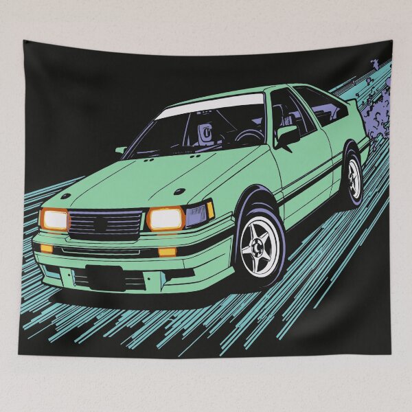 Item preview, Drift King Retro Manga Car Art designed and sold by GRidiculousS.