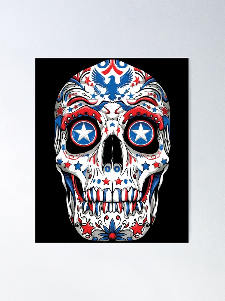 Sugar Skull Uncle Sam T shirt 4th of July Women Men Boys Kids