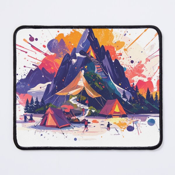 Item preview, Camping at mountains base with a fireworks of colors designed and sold by OooPstudio.