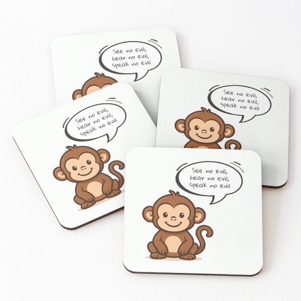 Item preview, Wise Monkey: See No Evil, Hear No Evil Speak No Evil designed and sold by Design Piggy  Bank.