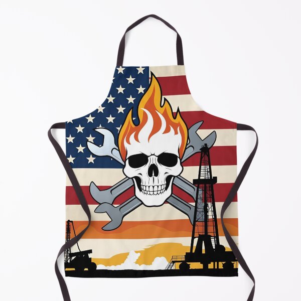 Item preview, Oilfield Patriot Skull – Flame & Flag Roughneck Design designed and sold by PatriotFlash.