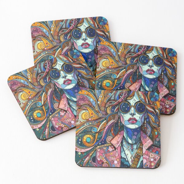 Item preview, Dolled Up Orbiting Dreams — Expressive Cosmic Girl Pop Art Print designed and sold by  Ojo de Lilith.