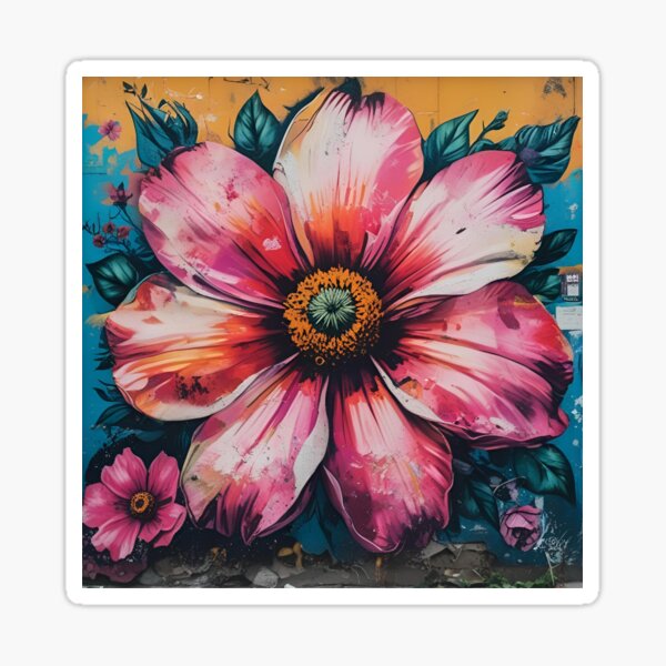 Artikel-Vorschau von „Farbexplosion: Florale Street Art“, designt und verkauft von motifli77.