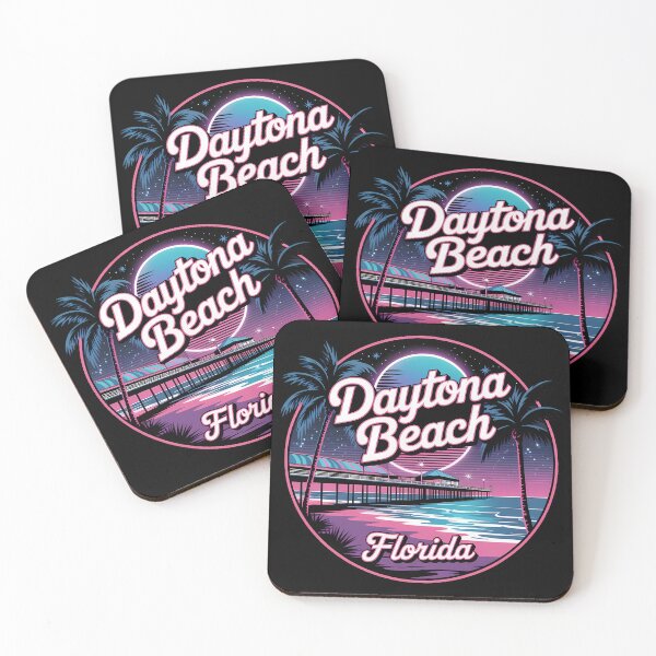 Item preview, Daytona Beach Florida Synthwave Night Pier Art Sticker designed and sold by Horizon Tales.