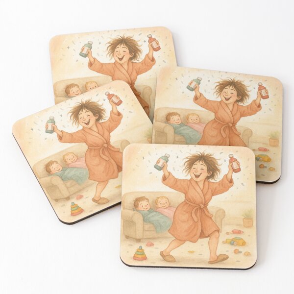 Item preview, Mom Mode: Dance Party with Cough Syrup - Funny Watercolor Parenting Life Art designed and sold by Mum2Under2Much.