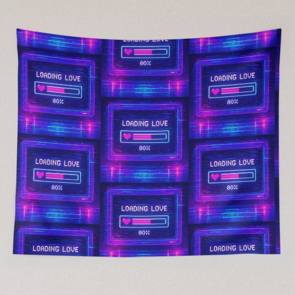 Item preview, Loading Love - Neon Heart Progress Bar in Cyberpunk Pixel Style designed and sold by Psycho-Crazy.