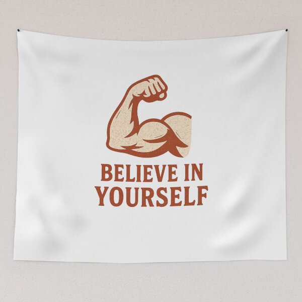 Item preview, Vintage "Believe in Yourself" Transparent PNG – Strong Arm Motivational T-Shirt Design designed and sold by GoQEvergreen.