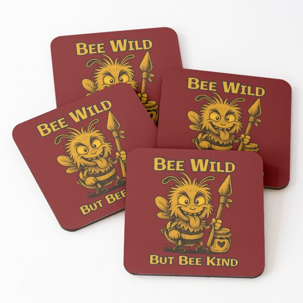 Item preview, Bee Wild but Bee Kind - Vintage Funny Insect with Spear and Cheeky Smile designed and sold by Adelberton.