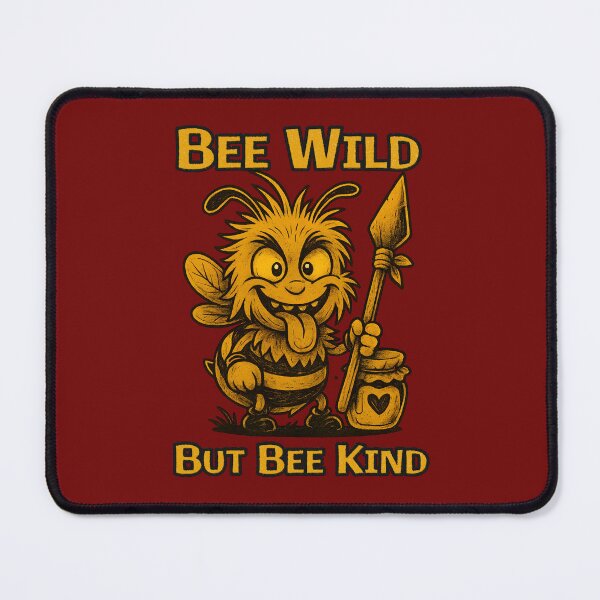 Item preview, Bee Wild but Bee Kind - Vintage Funny Insect with Spear and Cheeky Smile designed and sold by Adelberton.