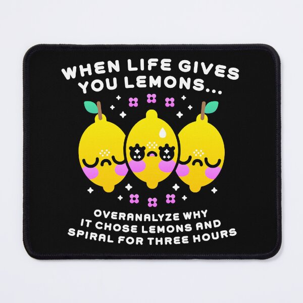 Item preview, When Life Gives You Lemons Overthink Spiral Kawaii Design designed and sold by musingtreeart.