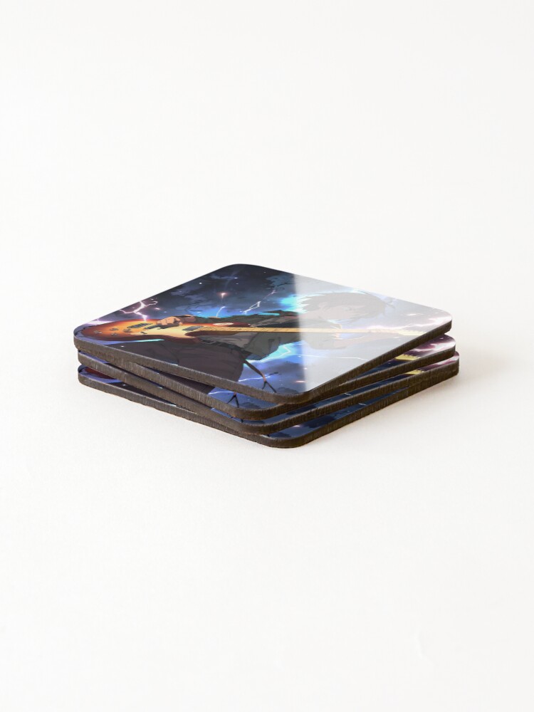 Thumbnail 4 of 5, Coasters (Set of 4), Cosmic Rocker Lightning Fury designed and sold by Ledsor.
