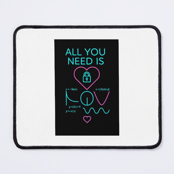 Item preview, All You Need Is Love – Neon Math Equation Heart Design (Transparent Background) designed and sold by Aucia.