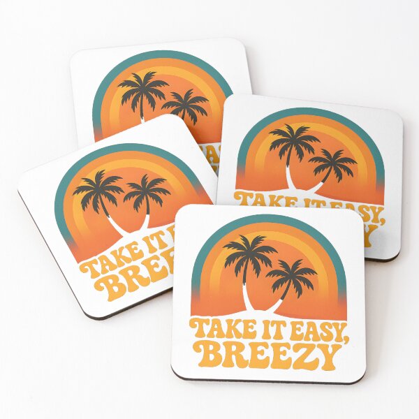 Item preview, Take It Easy, Breezy – Retro Palm Tree Sunset Design designed and sold by AbsurdityLaws.