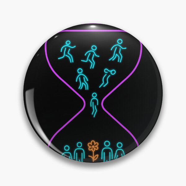 Item preview, Life in Motion – Neon Hourglass with Human Silhouettes (Transparent Background) designed and sold by Aucia.