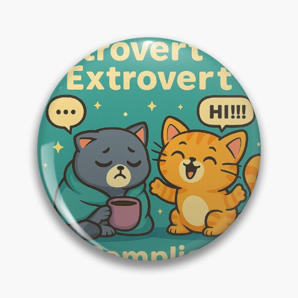 Item preview, Introvert Cat Meets Extrovert Chaos – It’s Complicated! designed and sold by wibby-color.