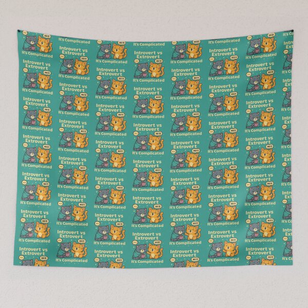 Item preview, Introvert Cat Meets Extrovert Chaos – It’s Complicated! designed and sold by wibby-color.