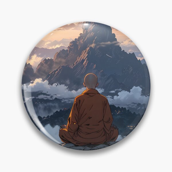 Item preview, Serene Mountain Monk Meditation designed and sold by Ledsor.