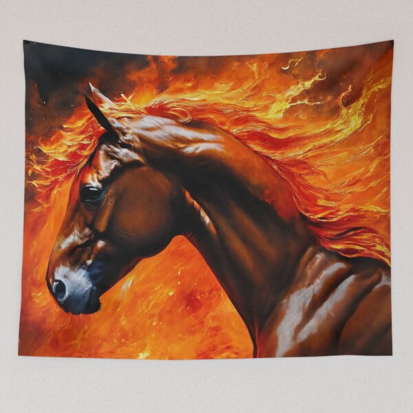 Item preview, fire horse, horse, animals, flame, fire designed and sold by DonnaBlankaArt.