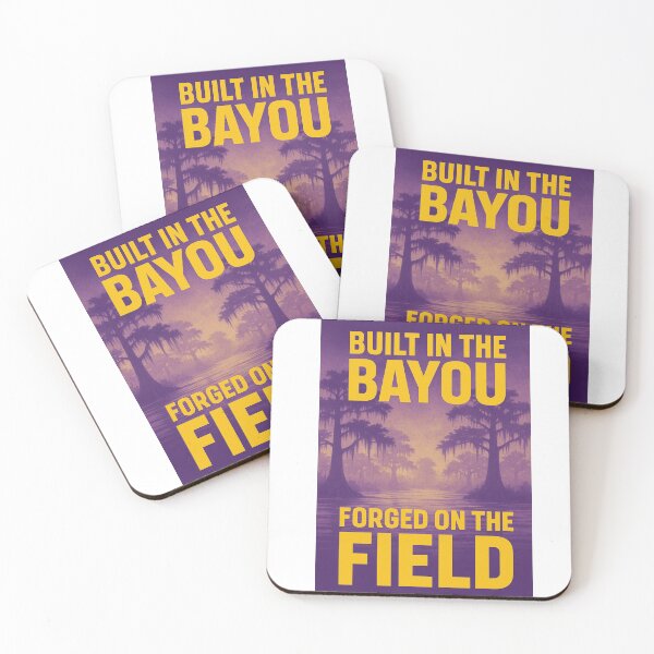 Item preview, College Poster: Built in the Bayou, Forged on the Field designed and sold by VarsityVibes.