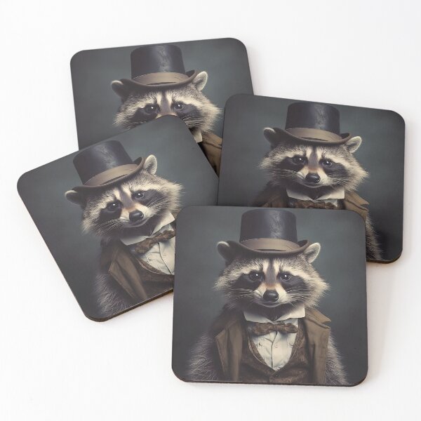 Item preview, Smart Raccoon in Top Hat – Elegant Print designed and sold by naughty-raccoon.