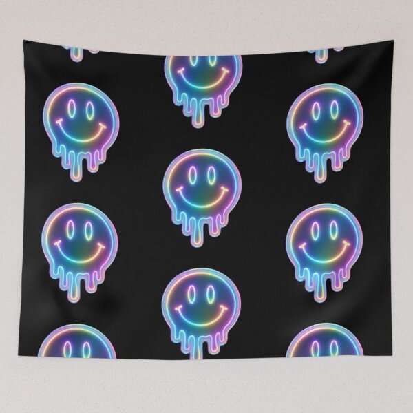Item preview, Psychedelic Neon Drip Smiley – Rainbow Retro Pop Art designed and sold by Psycho-Crazy.
