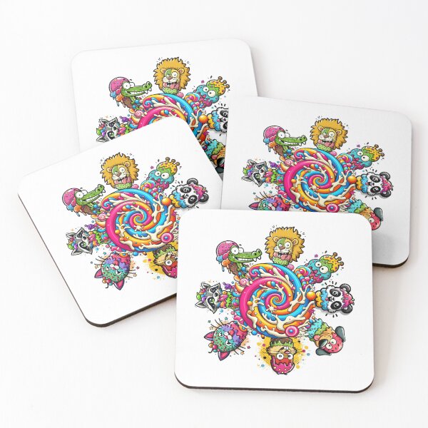 Item preview, Ice Cream Animal Chaos – Colorful Cartoon Explosion designed and sold by Closeddog.