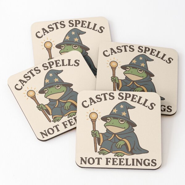 Item preview, "Frog Wizard – Casts Spells, Not Feelings | Funny Fantasy Design" designed and sold by OxiSkor.