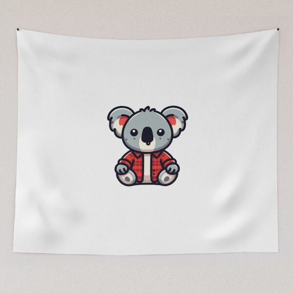 Item preview, Cute Koala in a Flannel Shirt – Cozy Cartoon Animal Design designed and sold by Confuzz1ed.