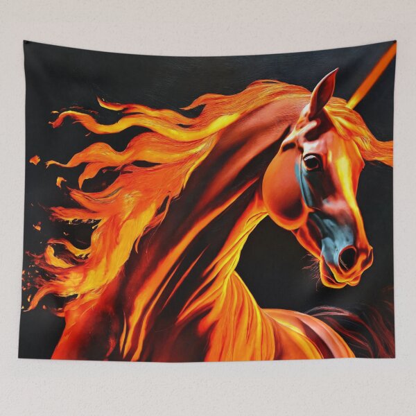 Item preview, fire horse, horse, animals, flame, fire designed and sold by DonnaBlankaArt.