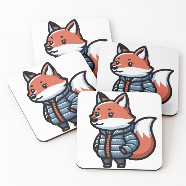 Item preview, Cartoon Fox in Puffer Jacket – Cozy Cool Weather Animal designed and sold by Confuzz1ed.