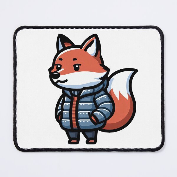 Item preview, Cartoon Fox in Puffer Jacket – Cozy Cool Weather Animal designed and sold by Confuzz1ed.