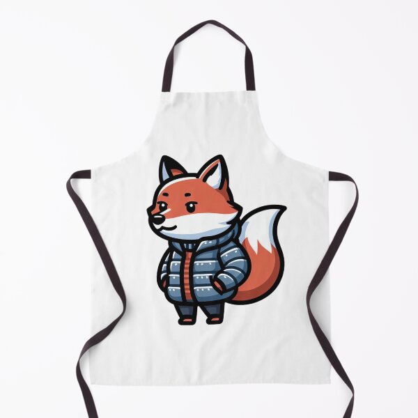 Item preview, Cartoon Fox in Puffer Jacket – Cozy Cool Weather Animal designed and sold by Confuzz1ed.