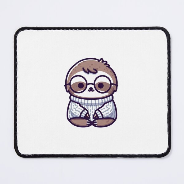 Item preview, Dibujo de un perezoso con gafas y suéter: ambiente acogedor y relajado designed and sold by Confuzz1ed.
