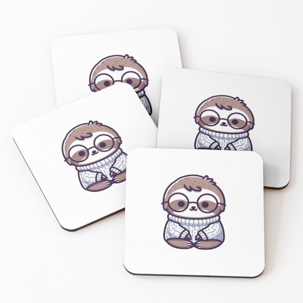 Item preview, Cartoon Sloth in Glasses and Sweater – Cozy Chill Vibes designed and sold by Confuzz1ed.