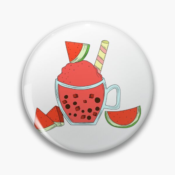 Item preview, Watermelon Boba Slush Sticker – Fruity Summer Drink in Mug designed and sold by Blueprint&co.