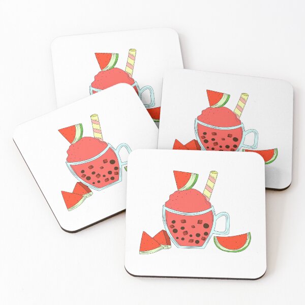Item preview, Watermelon Boba Slush Sticker – Fruity Summer Drink in Mug designed and sold by Blueprint&co.