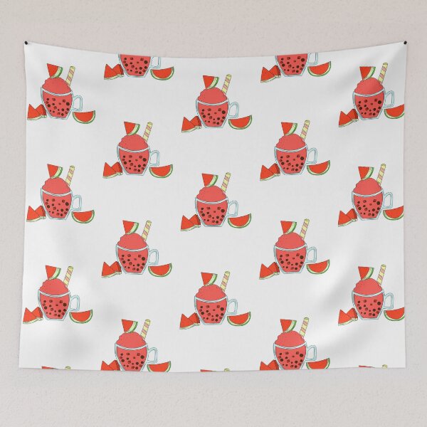 Item preview, Watermelon Boba Slush Sticker – Fruity Summer Drink in Mug designed and sold by Blueprint&co.